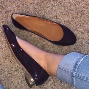 J. Crew Purple and Gold Flats.